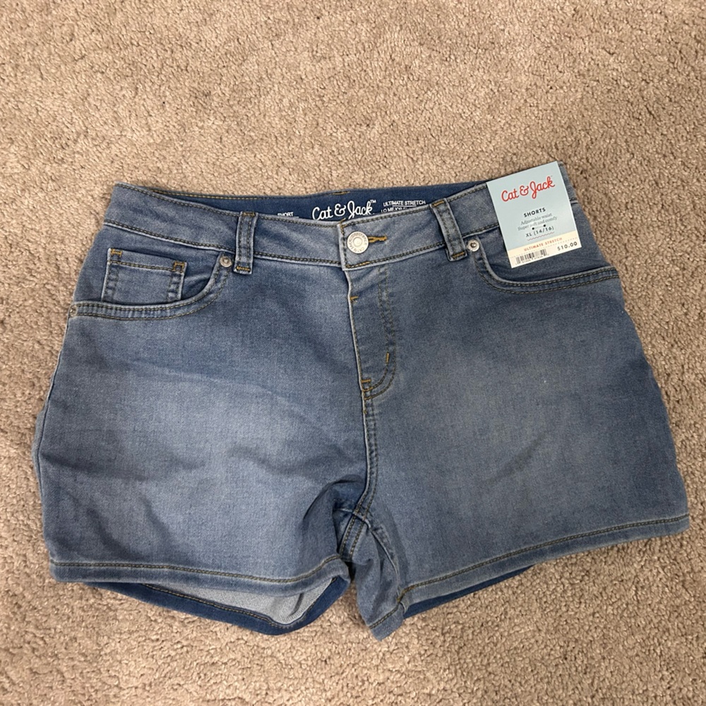 Cat & Jack Classic Blue Denim Shorts - Picture 2 of 5